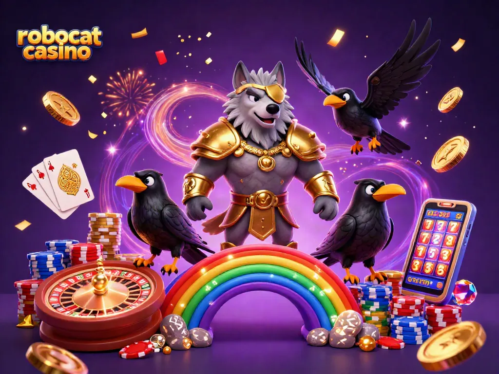 Engage with robocat casino's thrilling world, featuring Odin, ravens, and dynamic gaming elements.